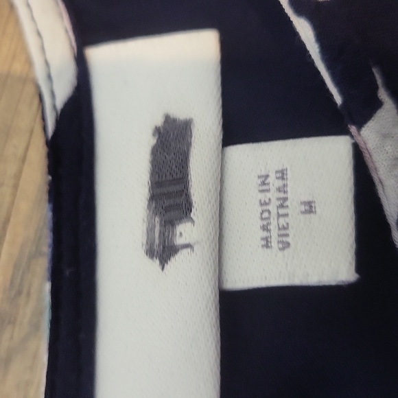 J. JILL Navy Floral  Rayon Sleeveless Hi Low Peplum Hem Maxi Dress - Picture 3 of 12